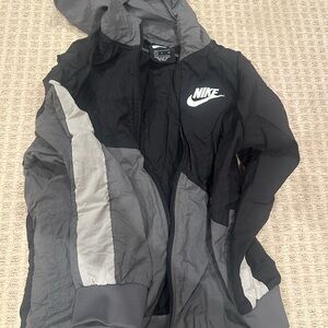 Nike Black and Gray Hooded Jacket